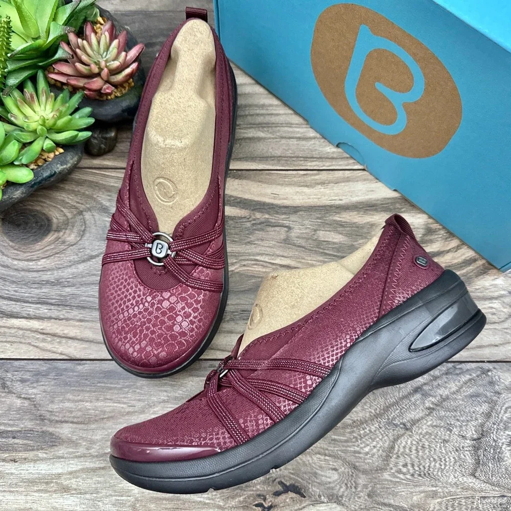 NIB Bzees Rosie 8M Comfort Slip On Shoes Flats Loafers Wine - Picture 1 of 12